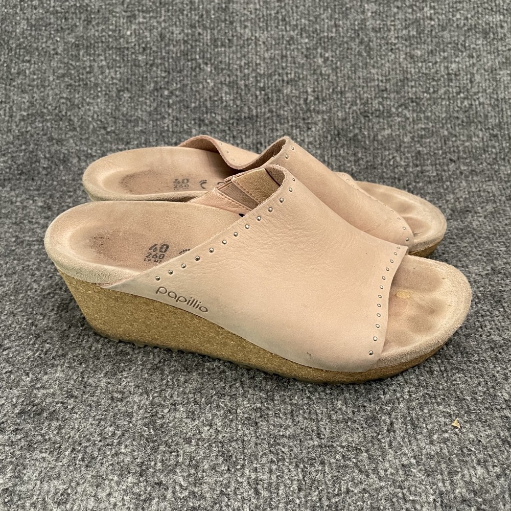 Papillio By Birkenstock Namica Wedge Sandals Womens Sz 40 Cork Slide Pink